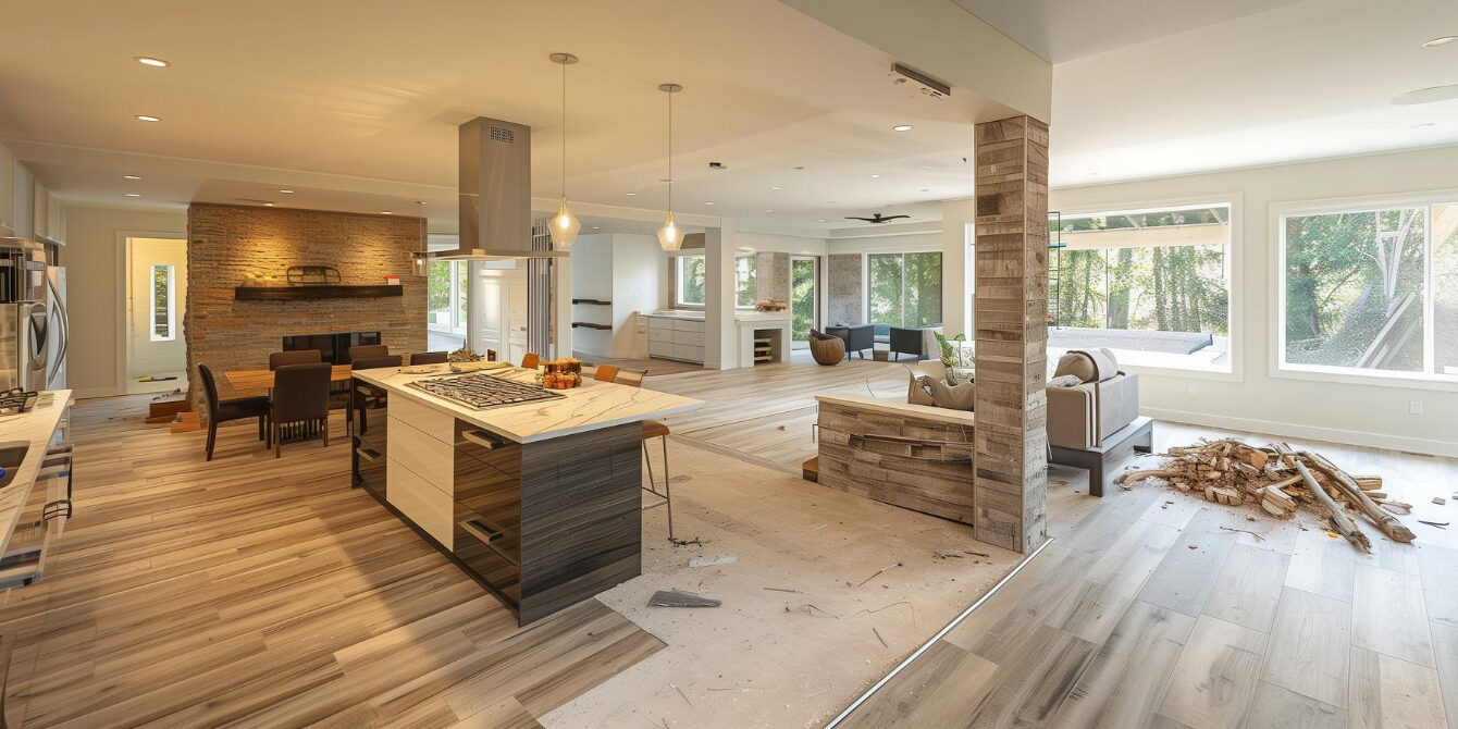 9784 Full home remodel cost 2025 in Bellville TX living room renovation