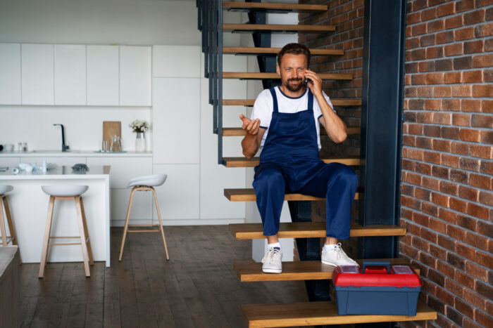 2150721520 Contractor remodeling a home interior during the spring season in Bellville TX