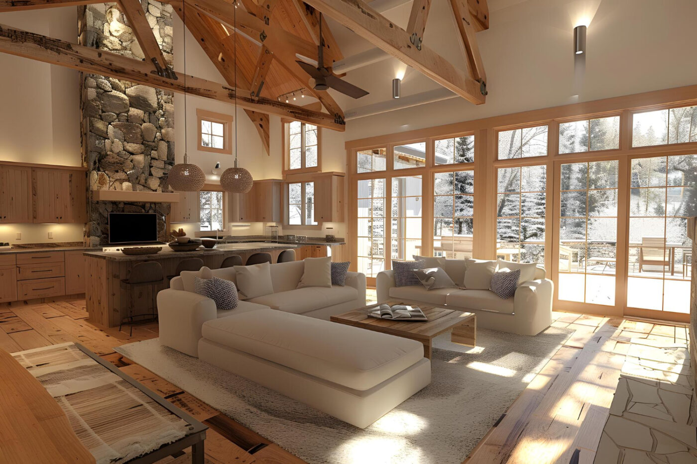 Late winter remodeling project inside a residential home